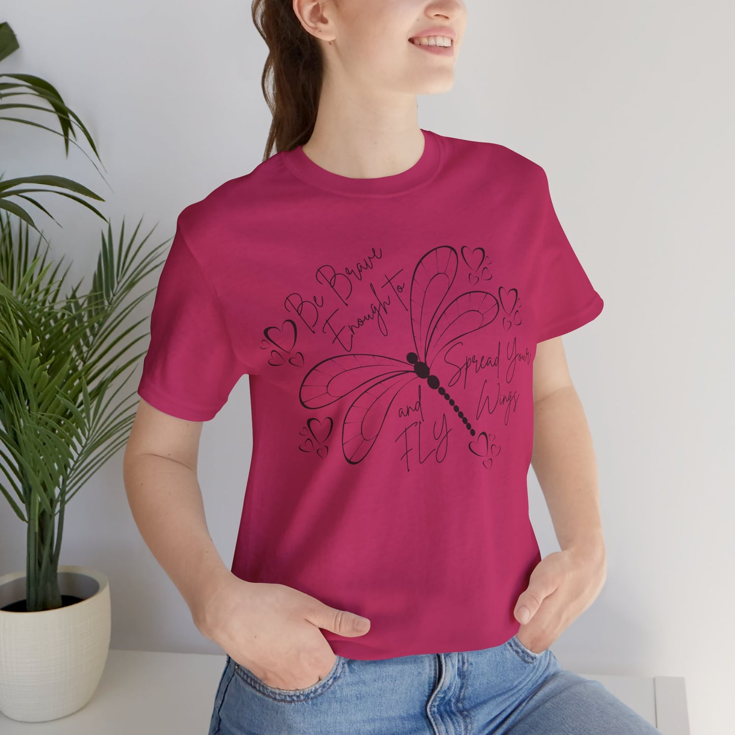 'Spread Your Wings and Fly' - Dragonfly Design Women's Tee