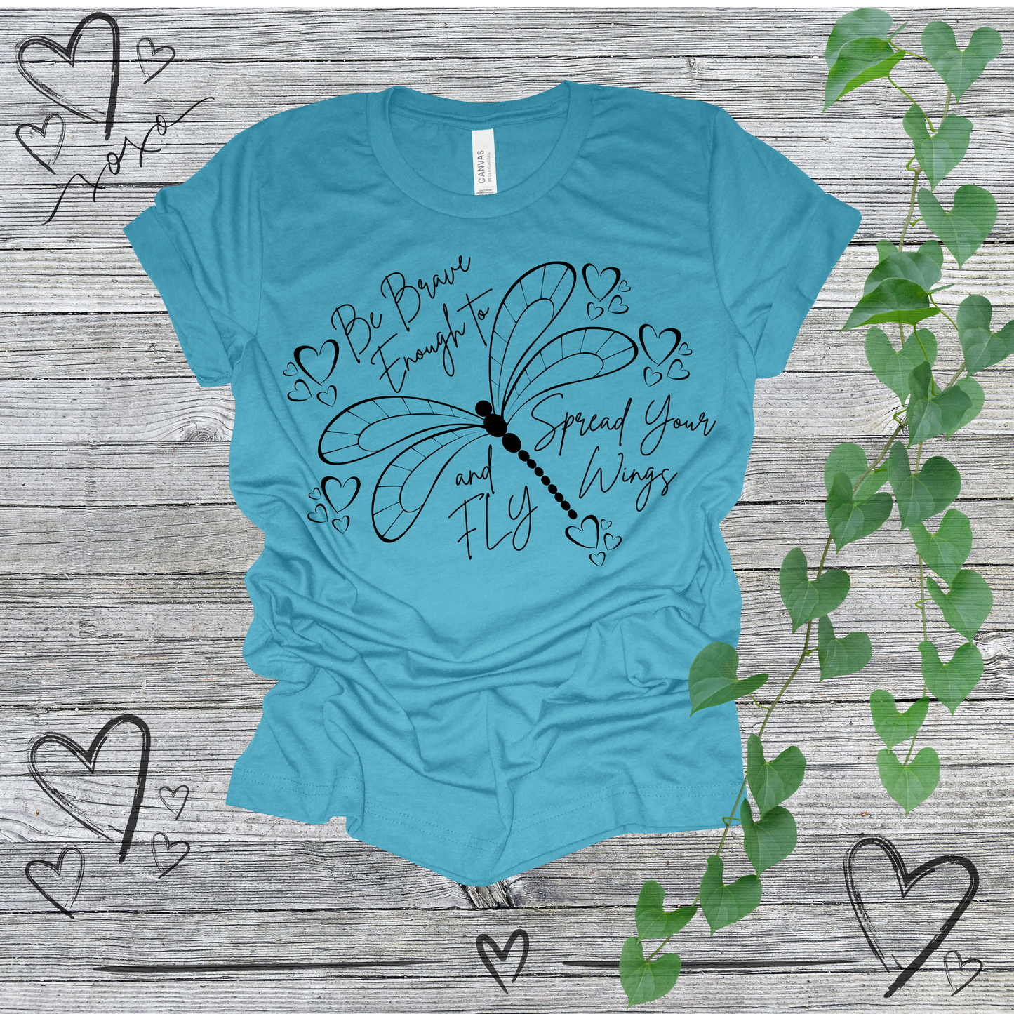 'Spread Your Wings and Fly' - Dragonfly Design Women's Tee