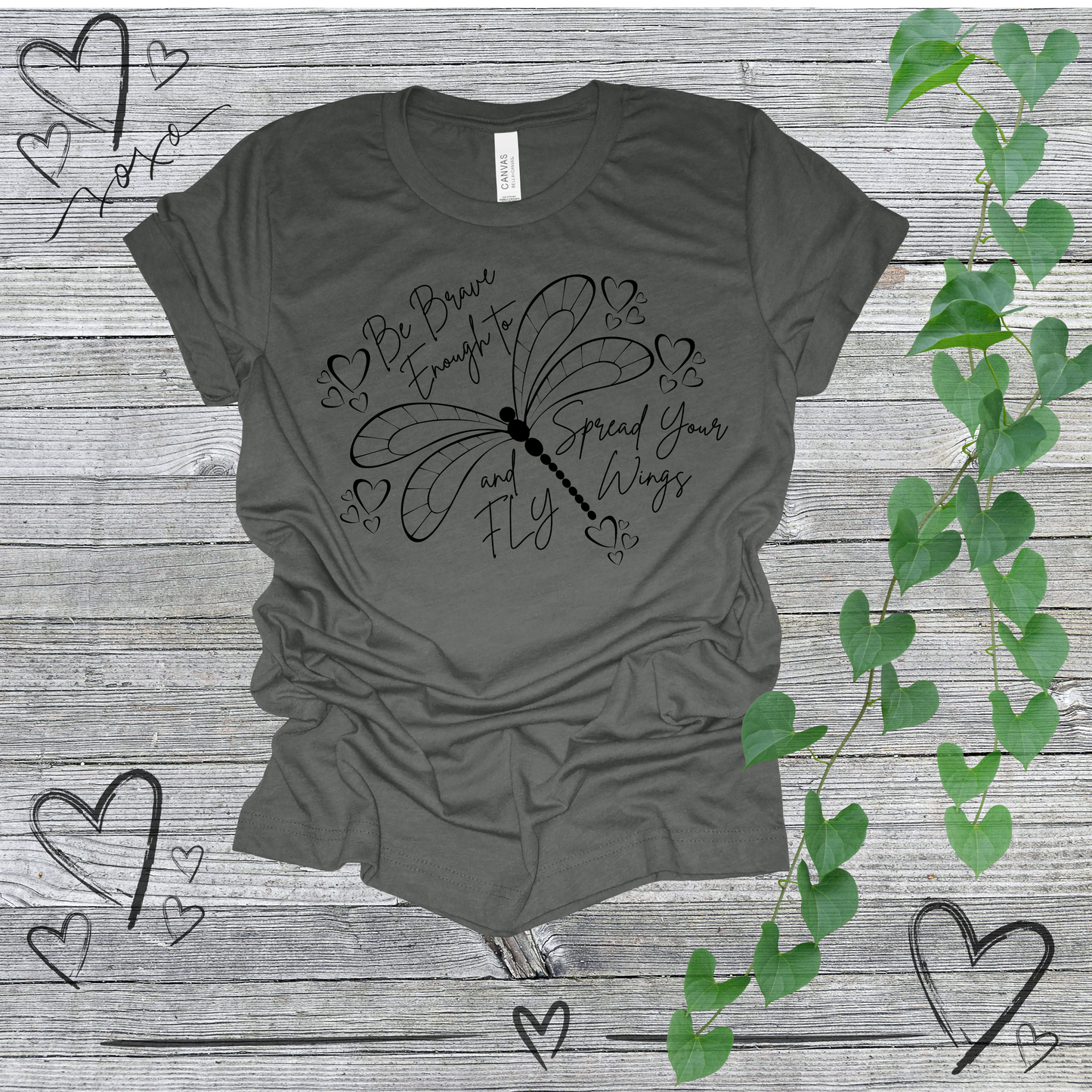 'Spread Your Wings and Fly' - Dragonfly Design Women's Tee