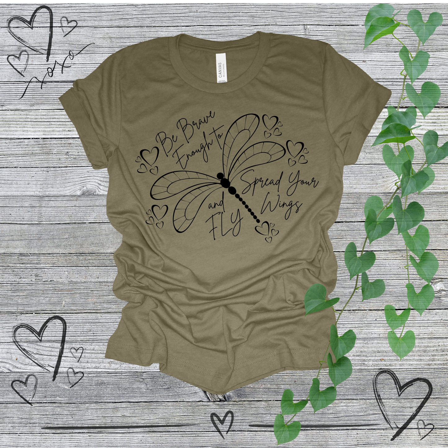 'Spread Your Wings and Fly' - Dragonfly Design Women's Tee