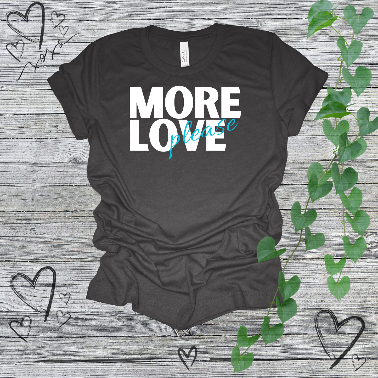 'More Love, Please' (Aqua) Women's Tee