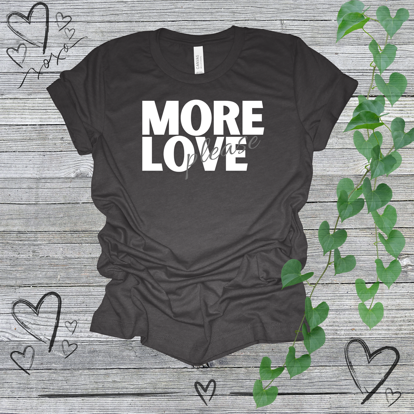 'More Love, Please' (Grey) Women's Tee