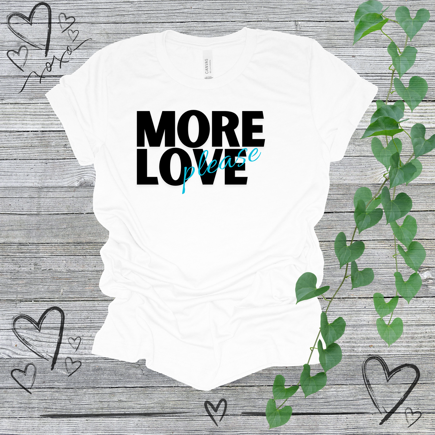 'More Love, Please' (Aqua) Women's Tee