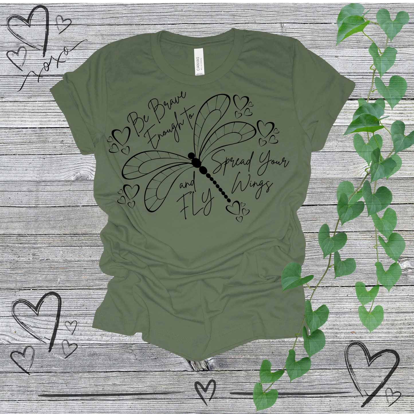 'Spread Your Wings and Fly' - Dragonfly Design Women's Tee