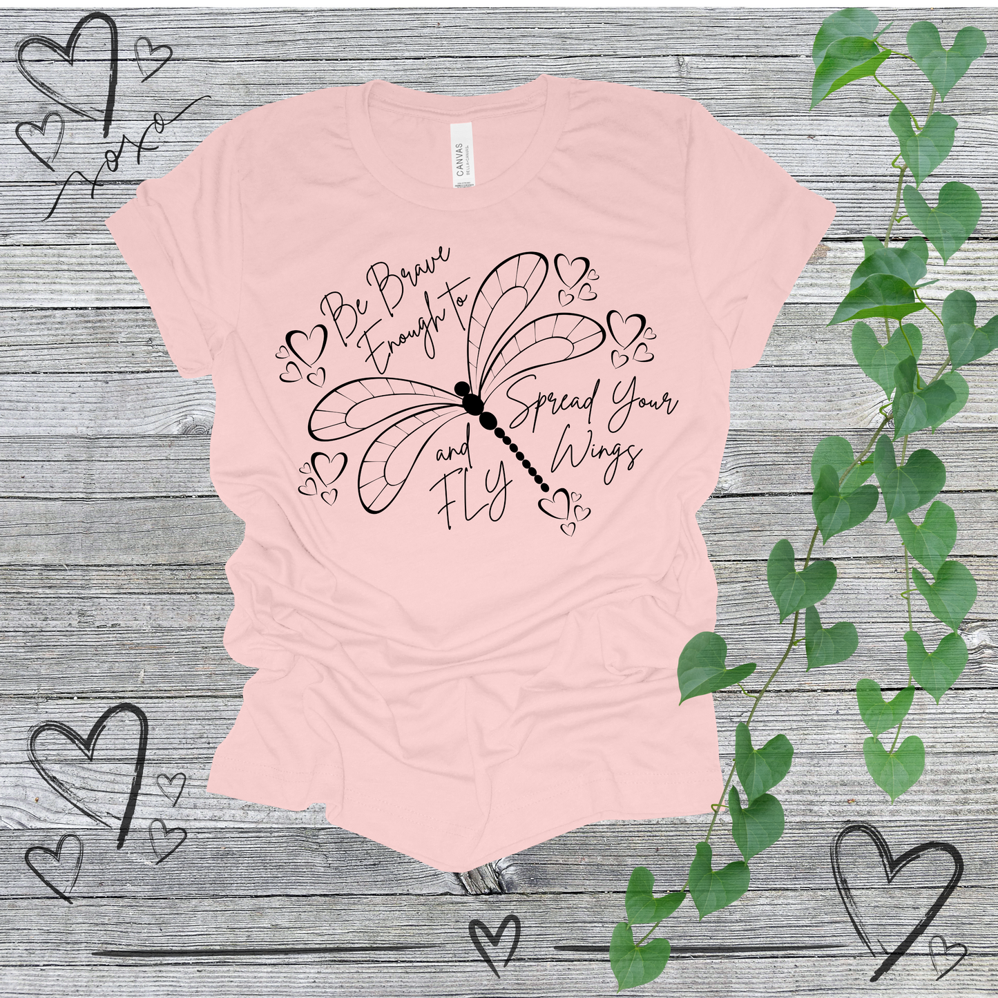 'Spread Your Wings and Fly' - Dragonfly Design Women's Tee