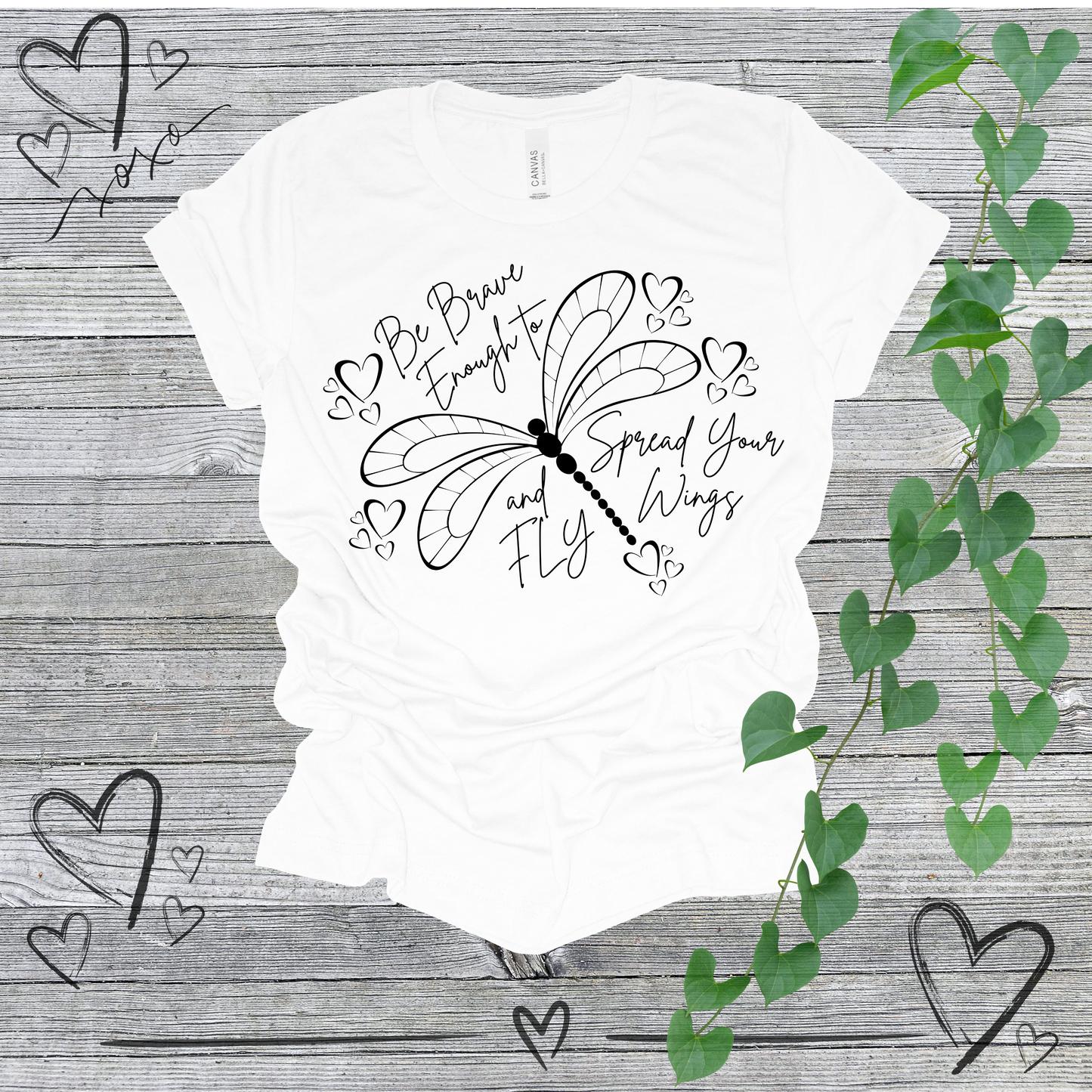 'Spread Your Wings and Fly' - Dragonfly Design Women's Tee